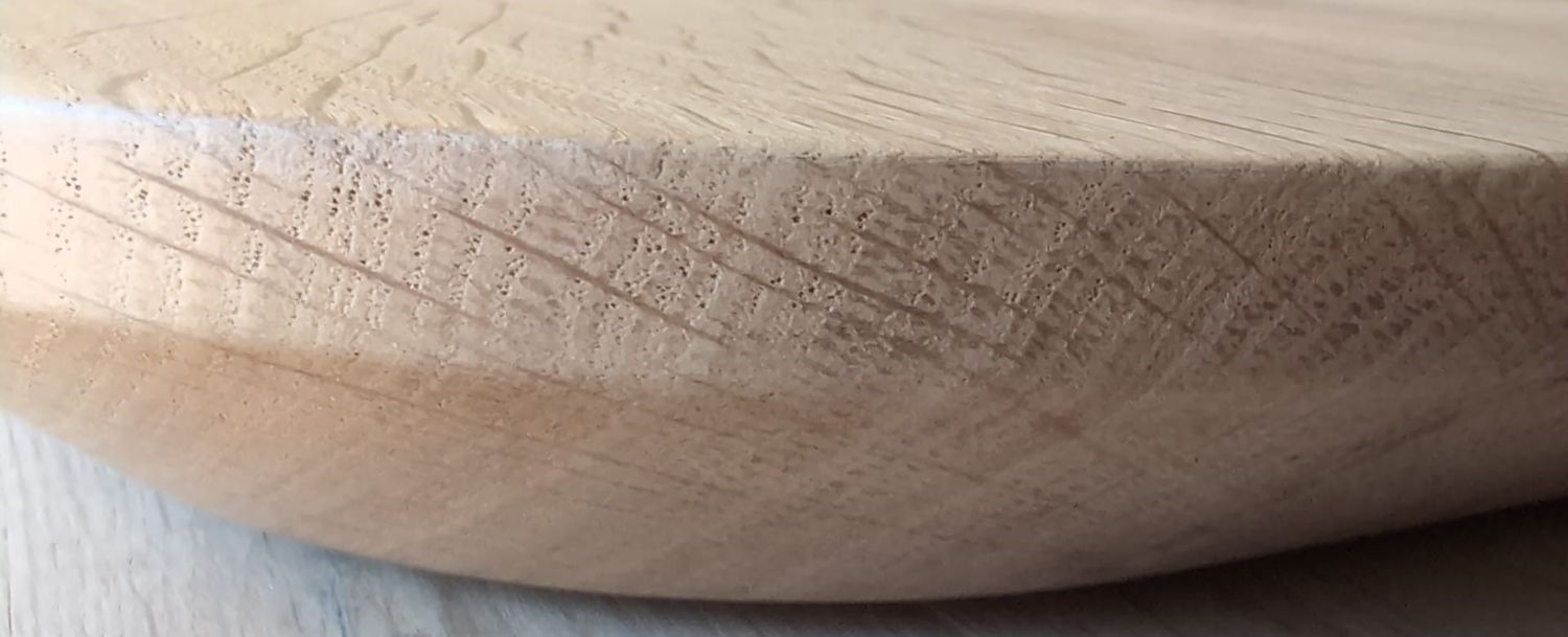 NEU Tischplatte Eiche vollmassiv  oval mit Schweizer Kante