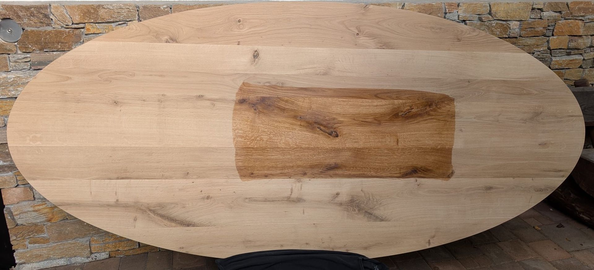 Tischplatte Eiche vollmassiv  oval mit Schweizer Kante 240 x 110 x 4 cm