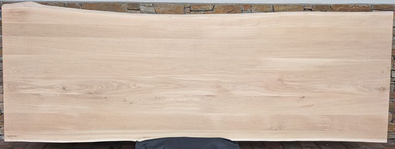 300 x ca. 100 - 108 x 4 cm Eiche geschliffen, Massivholz Tischplatte Baumkante 300 x ca. 100 - 108 x 4 cm Eiche geschliffen, Massivholz Tischplatte Baumkante