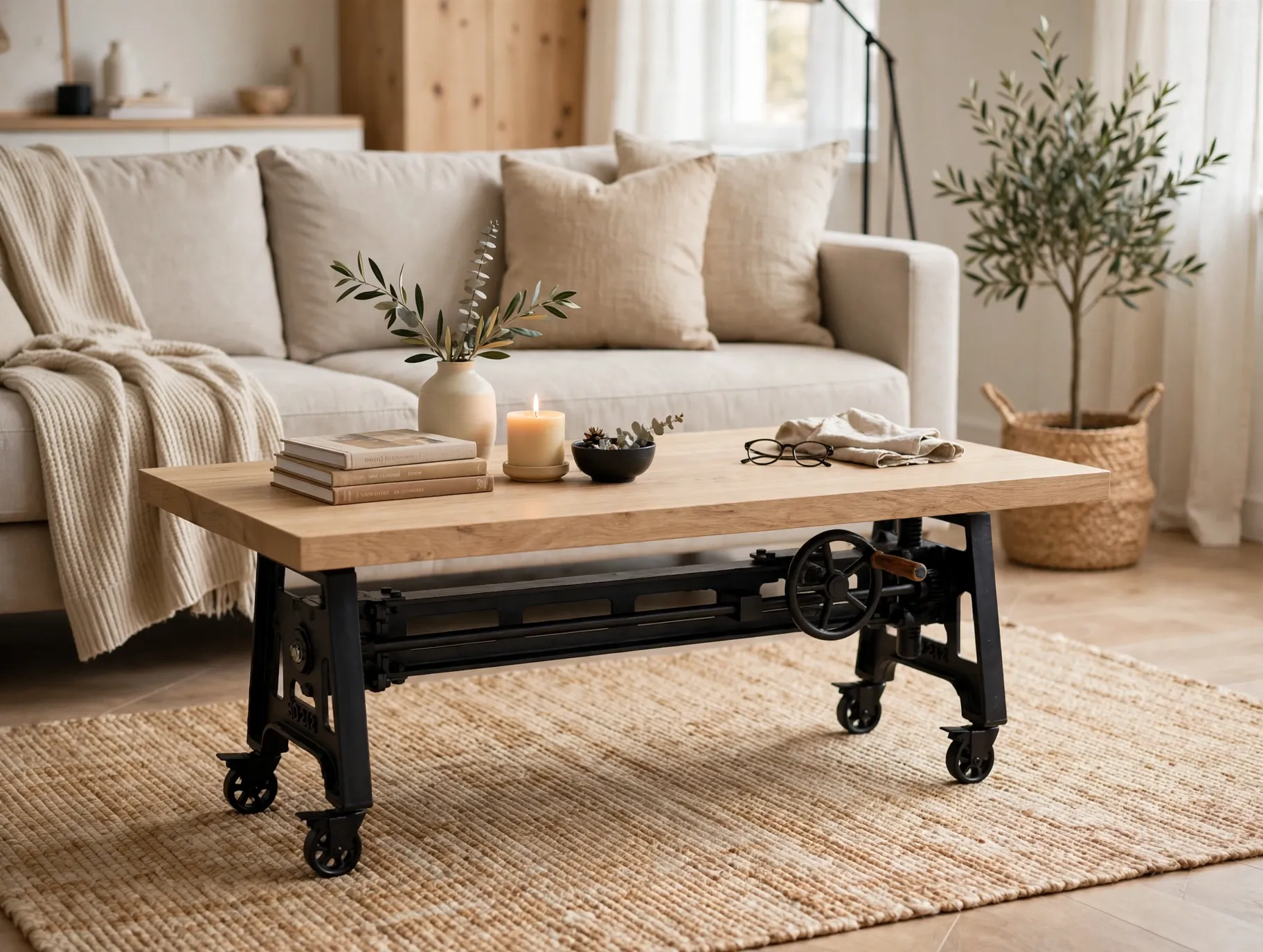 Couchtischgestell Gusseisen im Industriedesign