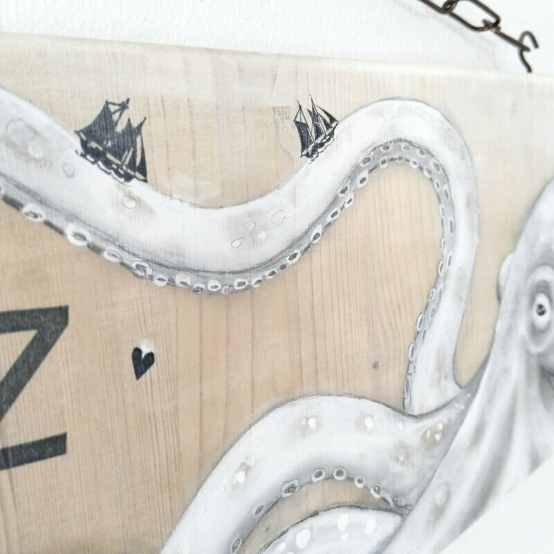 Schild "Kraken Salzwasserherz"