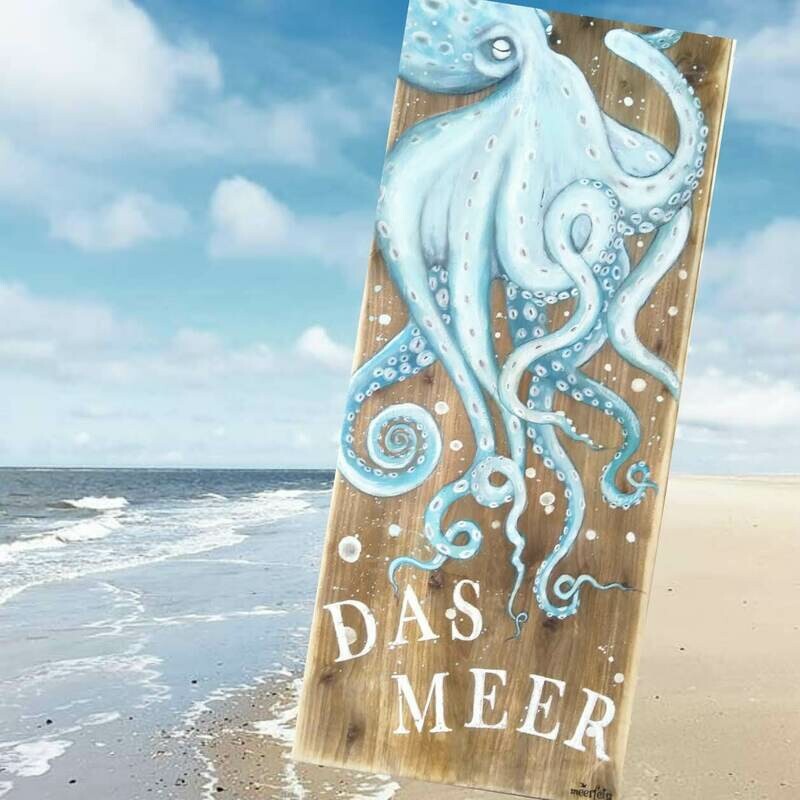 Holz-Wandbild Kraken