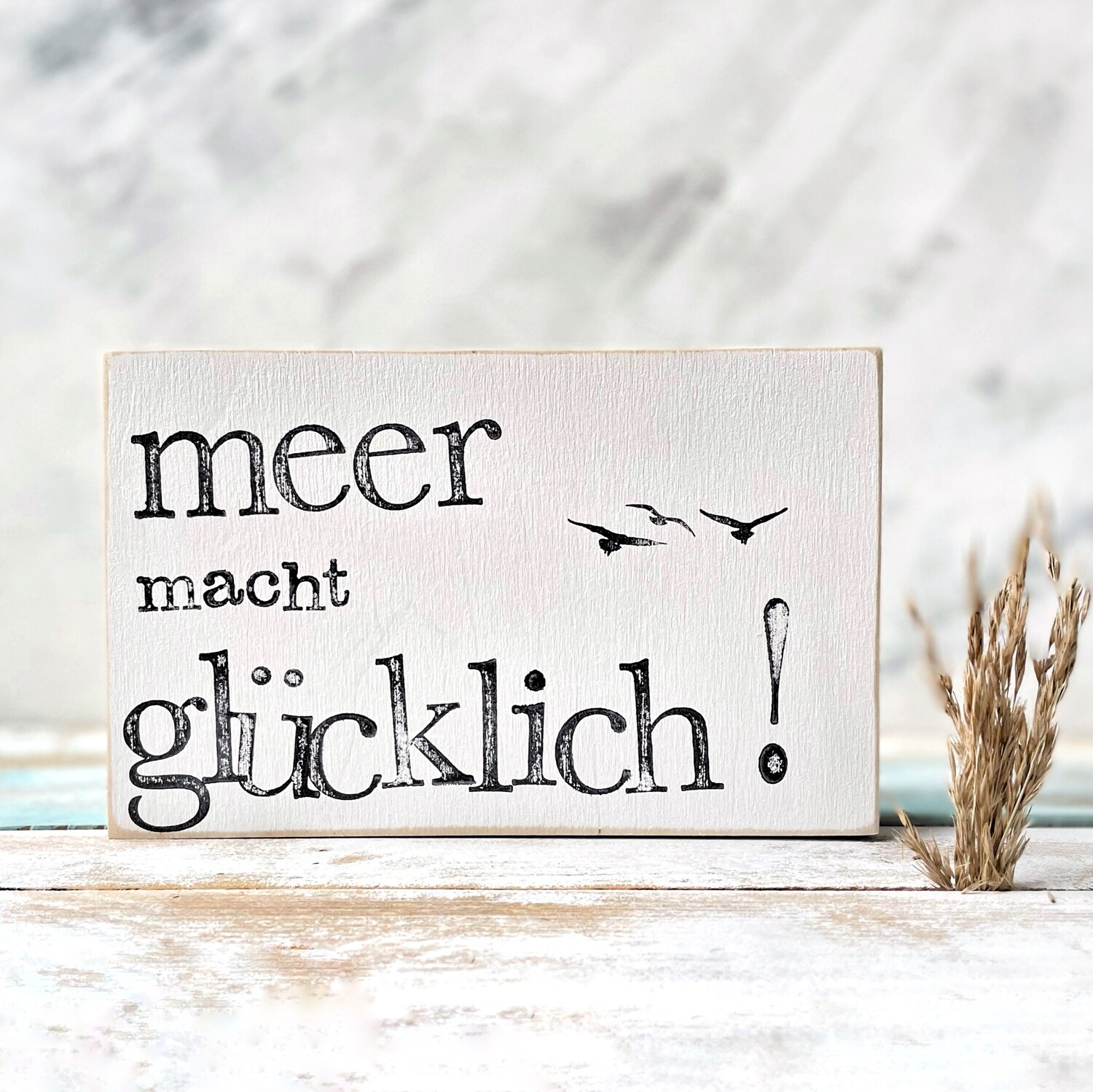 Schild "Meer macht glücklich!