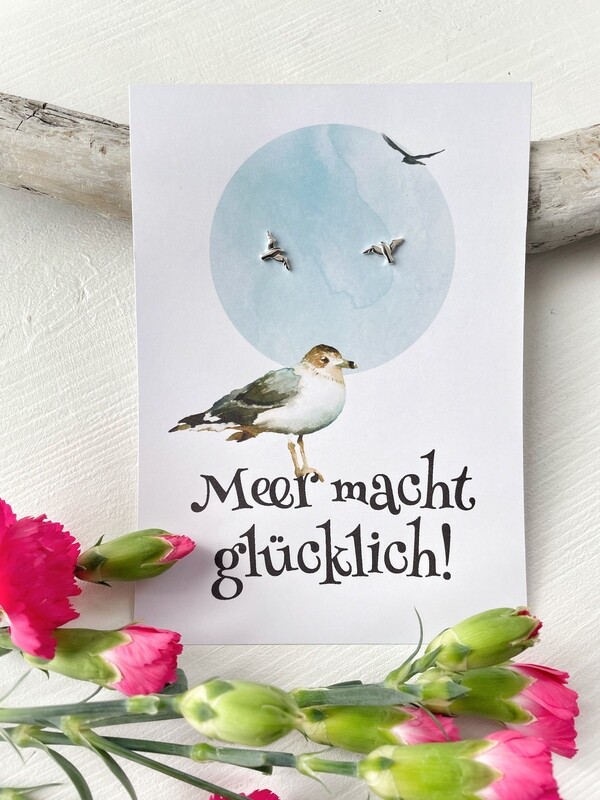 925er Silber Ohrstecker Möwe