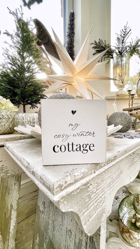 Schild Schild "my cosy winter cottage"