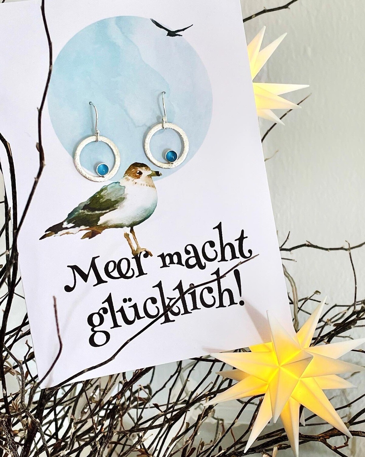 Meerfein ? Handgemacht: 925er Silber/Chalcedon Ohrringe oder Stecker