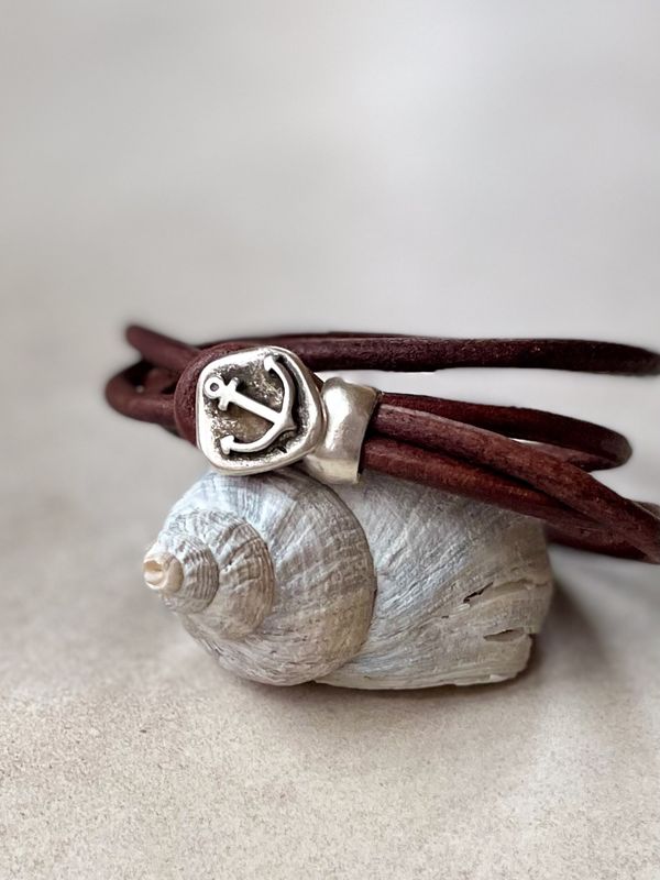 Lederarmband Anker