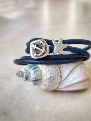 Lederarmband Anker/Seestern
