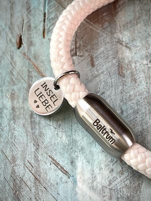 Segeltau Armband auf Wunsch mit Gravur zB. Aufschrift Moin, Baltrum, usw.... in vielen Farben