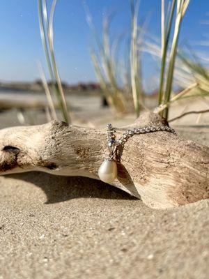 925er Silberkette mit Süßwasserperle