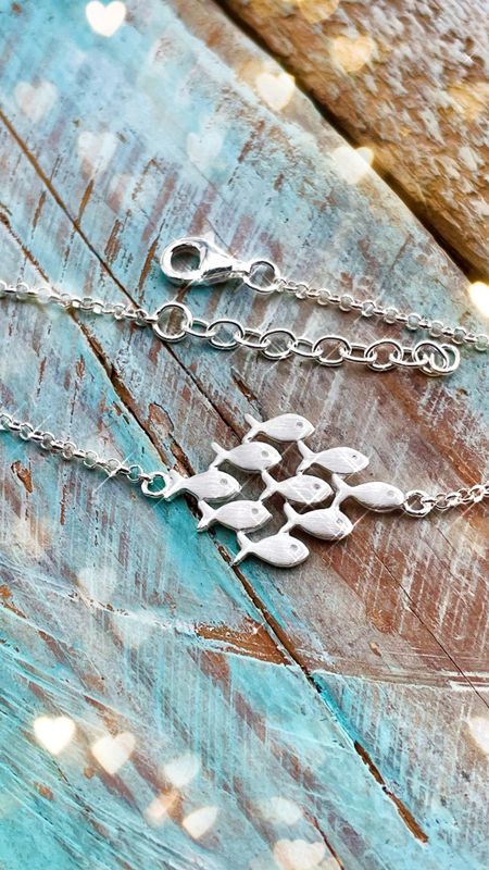 925er Silber Fischschwarm Armband