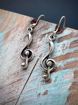 925er Silber Ohrringe Notenschlüssel