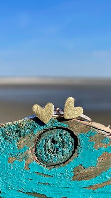 Meerfein ❤️ Herzring. Verstellbar. Handgemacht aus 925er Silber und Messing. Meerfein ❤️ Herzring. Verstellbar. Handgemacht aus 925er Silber und Messing.