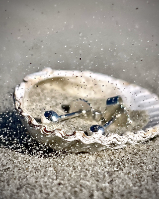 Meerfein ❤️ 925er Silber Ohrstecker "Sandkorn"