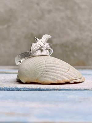 Meerfein ❤️ gehämmerter Ring, handgeschmiedet aus 925er Silber mit Möwe