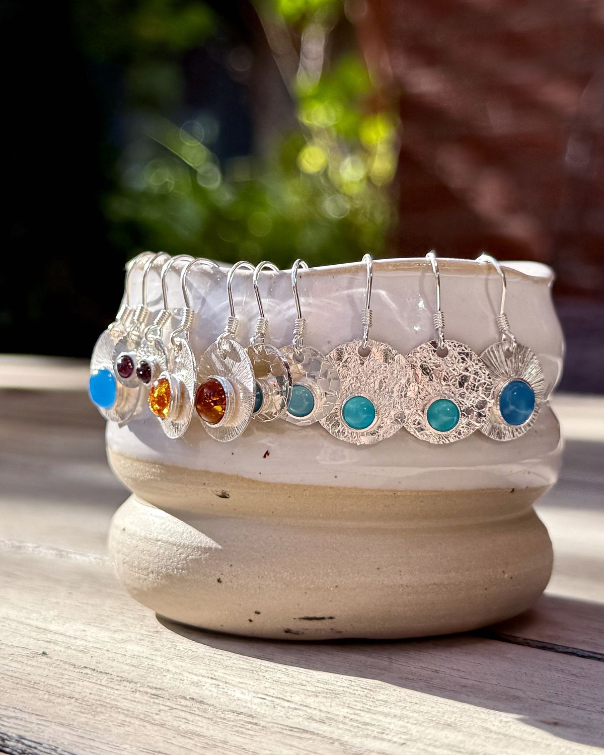 Kunstmolkieken/Meerfein ❤️ 925er Silber Ohrringe, handgemacht