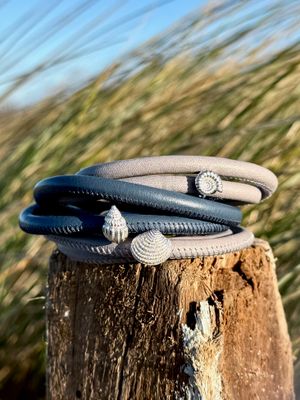 925er Silber/ Nappaleder- Armband Muschel/Schnecke/Ammonit zur Auswahl 925er Silber/ Nappaleder- Armband Muschel/Schnecke/Ammonit zur Auswahl