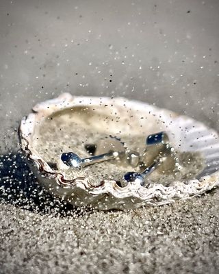 Meerfein ❤️ 925er Silber Ohrstecker "Sandkorn"