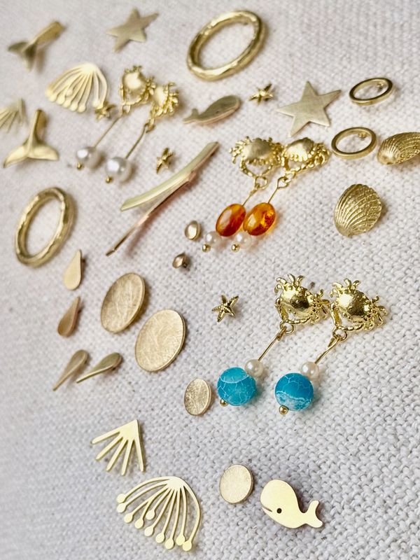 Messing/Edelstahl Ohrstecker ? 2 Sets