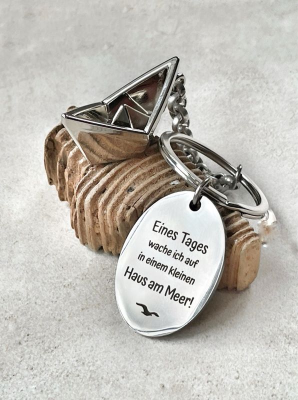 Edelstahl Schlüsselanhänger Papierboot