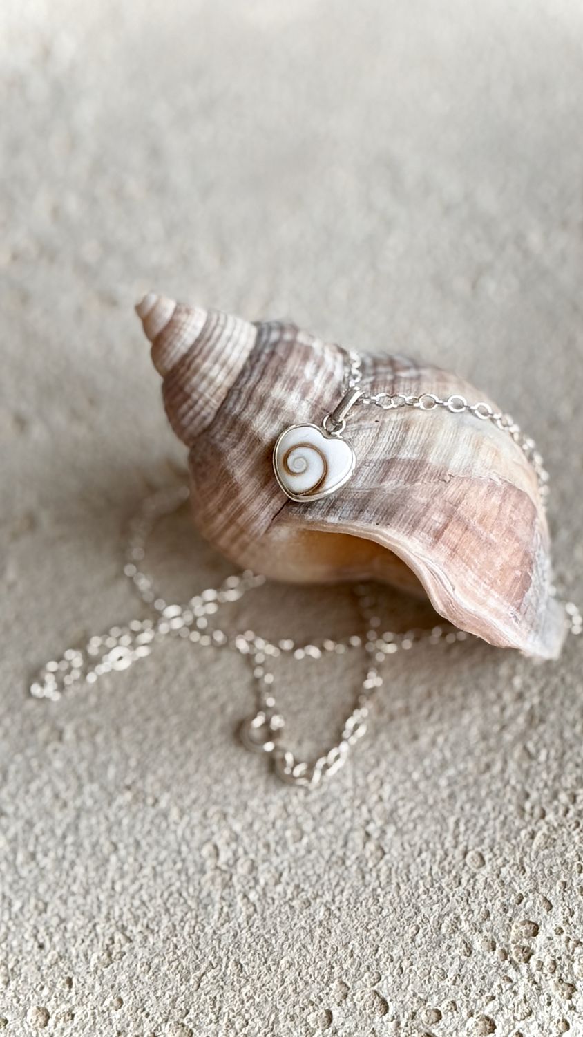 925er Silberkette mit Shiva Eye Herz Anhänger