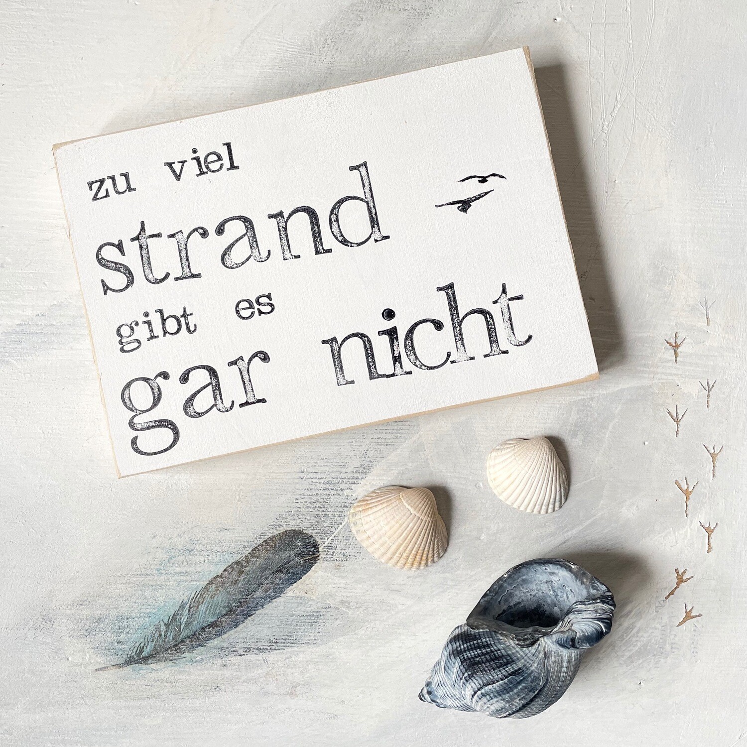 Schild Schild "Zu viel Strand gibt es gar nicht"