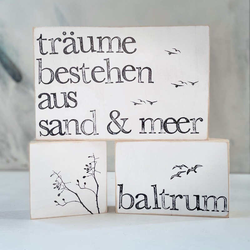 Schild "Träume bestehen aus Sand und Meer"