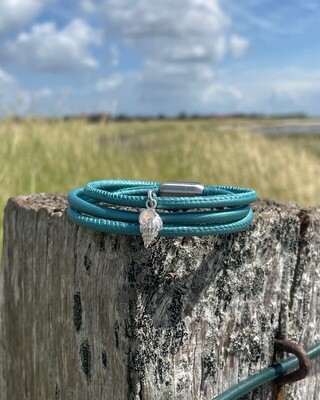 Lederarmband mit 925er Silber Wellhornschnecke