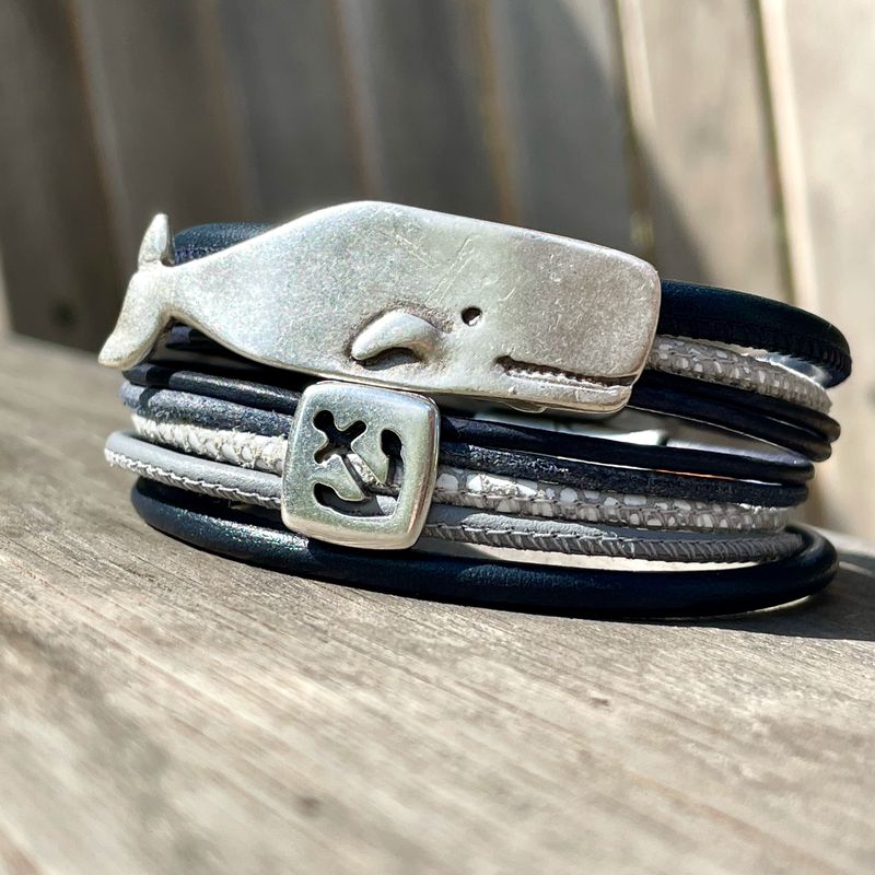 Armband Navy zur Auswahl z.B. mit Möwe, Wal, Anker ...