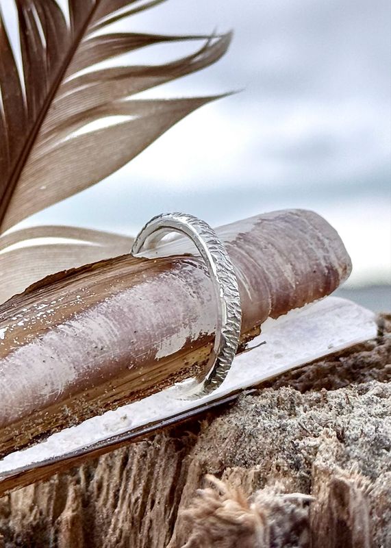 Südstrand Ring ❤️ Gehämmert. Handgeschmiedet aus 999er Silber