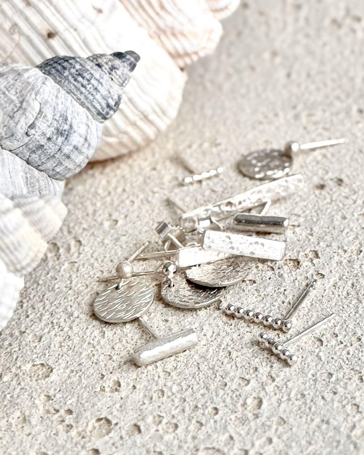 Handgeschmiedet, Ohrstecker aus 925er Silber Handgeschmiedet, Ohrstecker aus 925er Silber