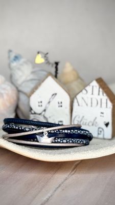 Lederarmband mit 925er Silber "Papierboot"