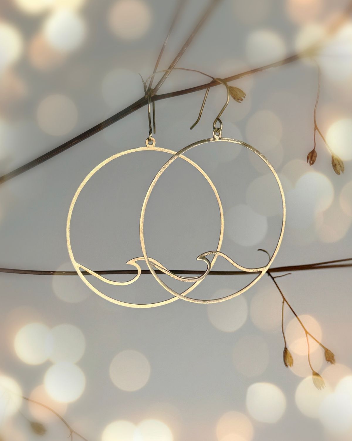 Messingohrringe Meereswelle