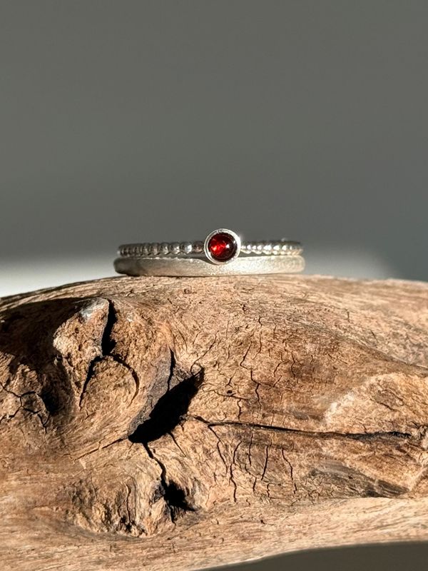 Meerfein ? 925er Silberring/Set mit Granat