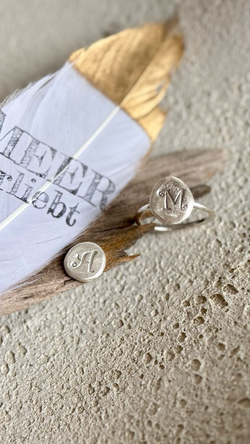 Meerfein ❤️ 925er Silber Buchstabenring