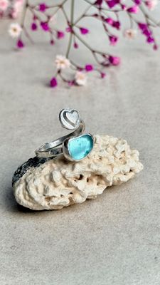 ? Seeglasring, handgemacht aus 925/999er Silber