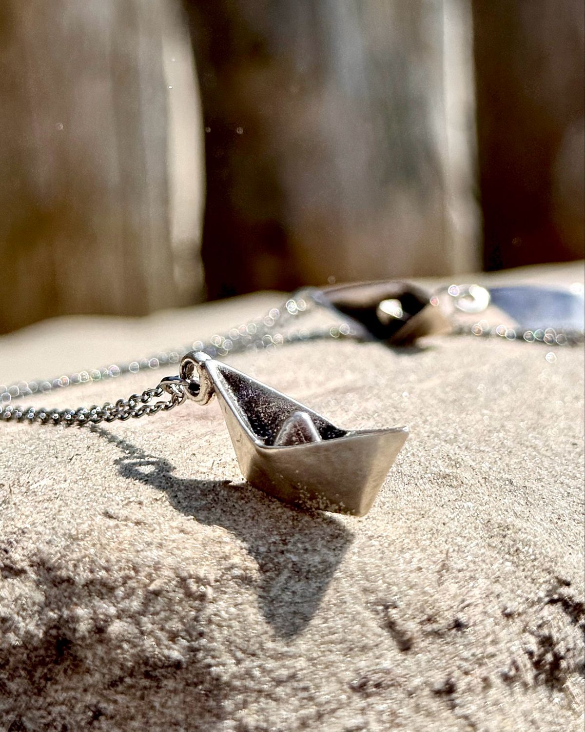 Edelstahlkette mit Anhänger/Papierboot Edelstahlkette mit Anhänger/Papierboot