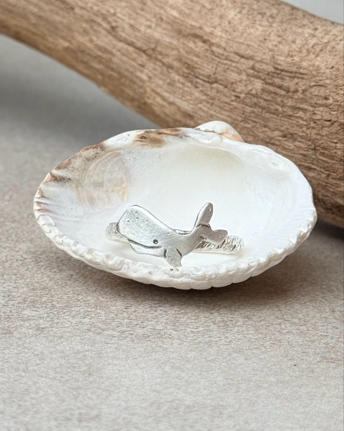 ❤️ Handgefertigter Pottwal Ring  Gr. 57 ?  ein kleines Unikat aus 925er Silber