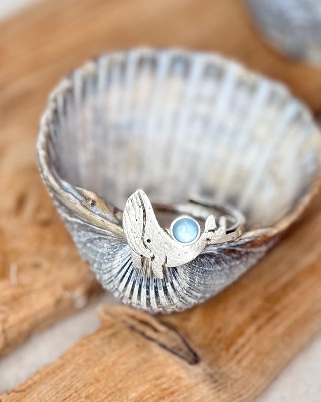 ❤️ Buckelwal Ring mit Stein ? ein Unikat aus 925er Silber ❤️ Buckelwal Ring mit Stein ? ein Unikat aus 925er Silber
