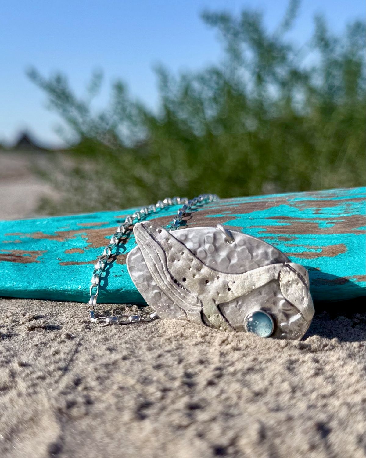 Löffel Walkette aus 800er Silber mit Chalcedon