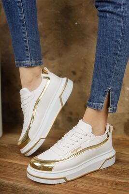 Chekich CH041 BT Women's Shoes WHITE & GOLD