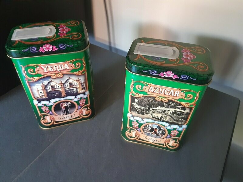 Conjunto de latas decorativas