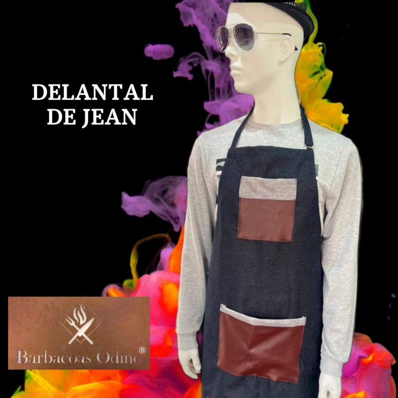Delantal largo con peto de jean