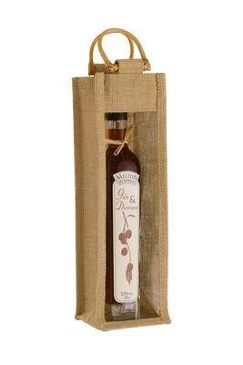 Gin &amp; Damson Liqueur in a Jute Bag