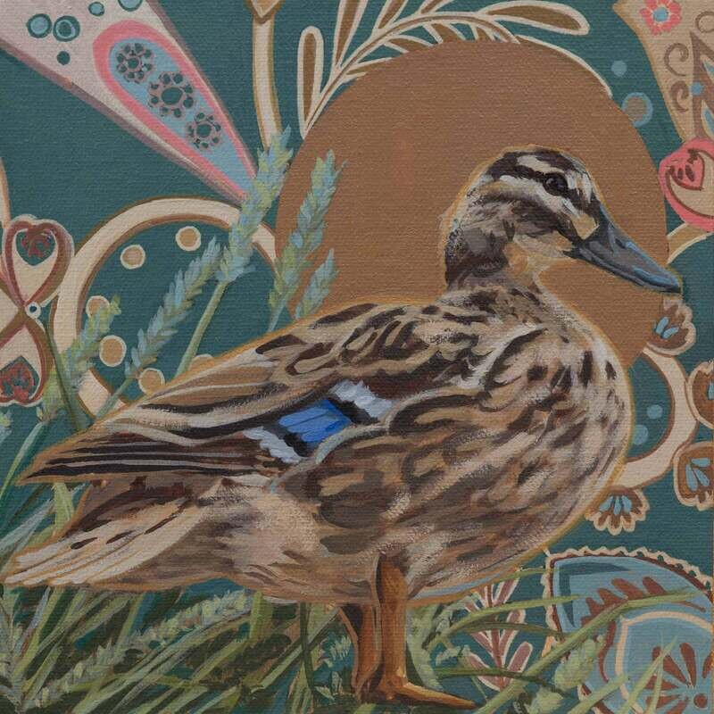 Ente, Unikat, Malerei, 20 x 20 cm Ente, Unikat, Malerei, 20 x 20 cm