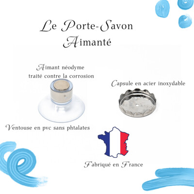 PORTE-SAVON MINIMALISTE AIMANTÉ fabriqué en France - sans emballage