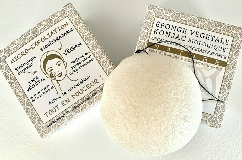 Eponge végétale en KONJAC BIO - Nature