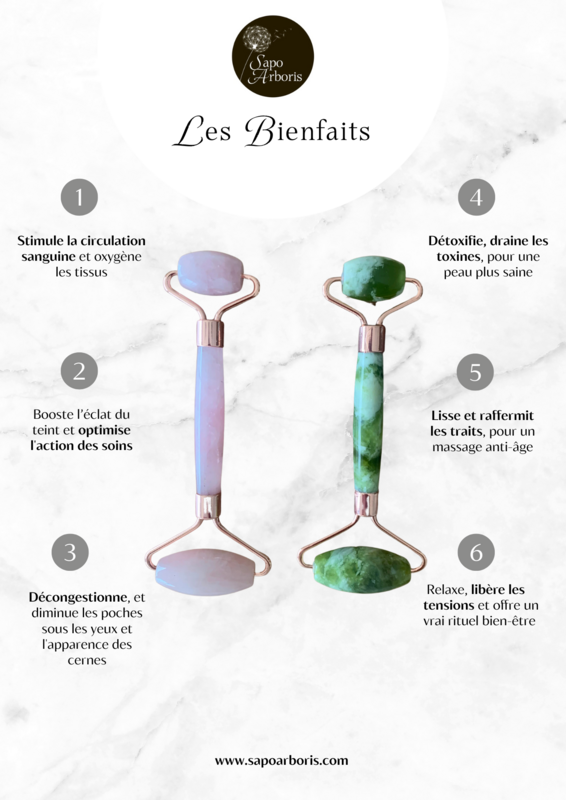 ROULEAU DE JADE (au choix en quartz rose ou jade)