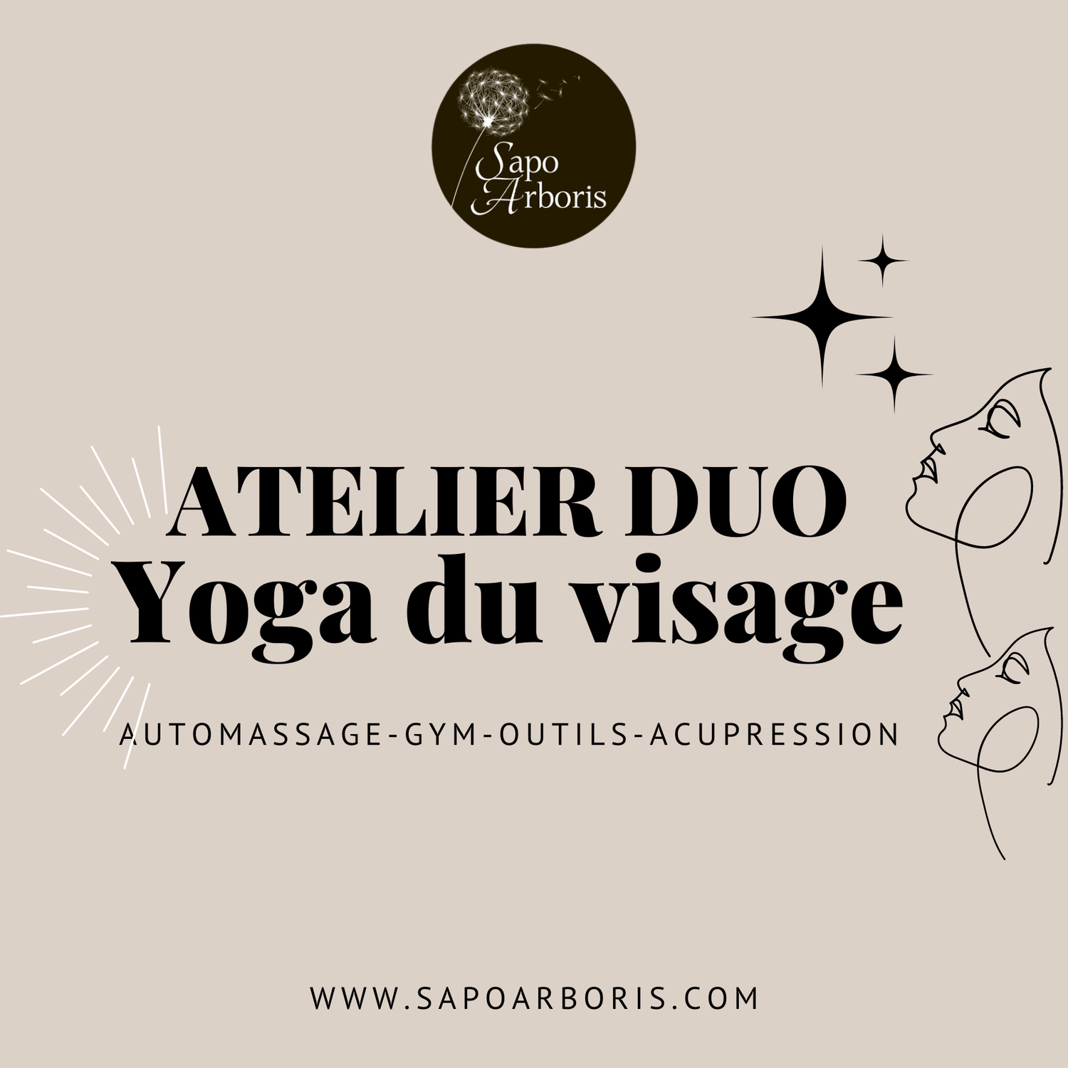 BON cadeau Yoga du visage EN DUO (ou TRIO en option) - date à définir