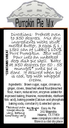 Pumpkin Pie Mix